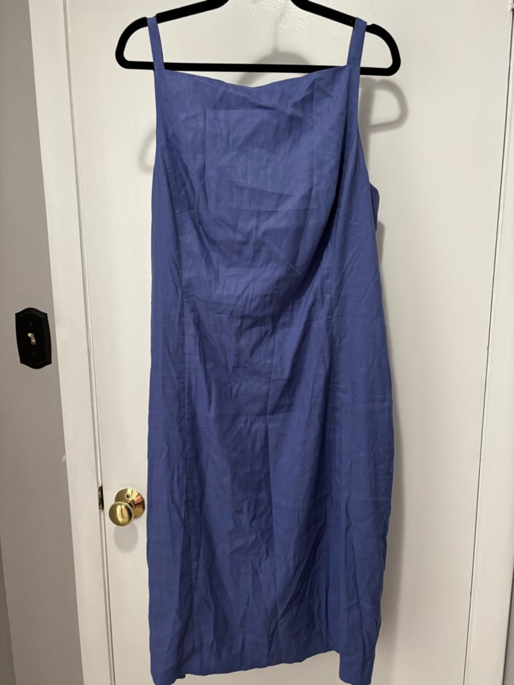 J. Crew Periwinkle Blue Midi Linen Blend Slip Dress